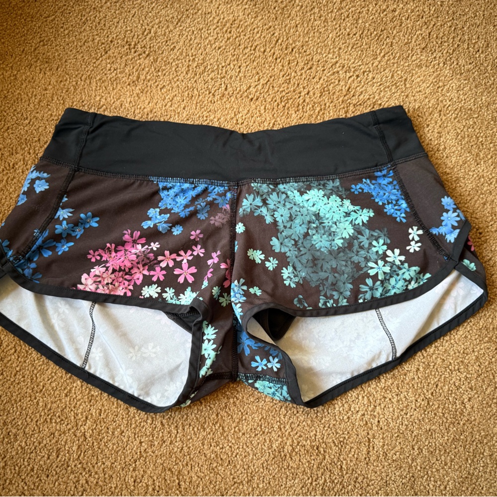 Lululemon Athletica Black and Blue Athletic Speed Shorts